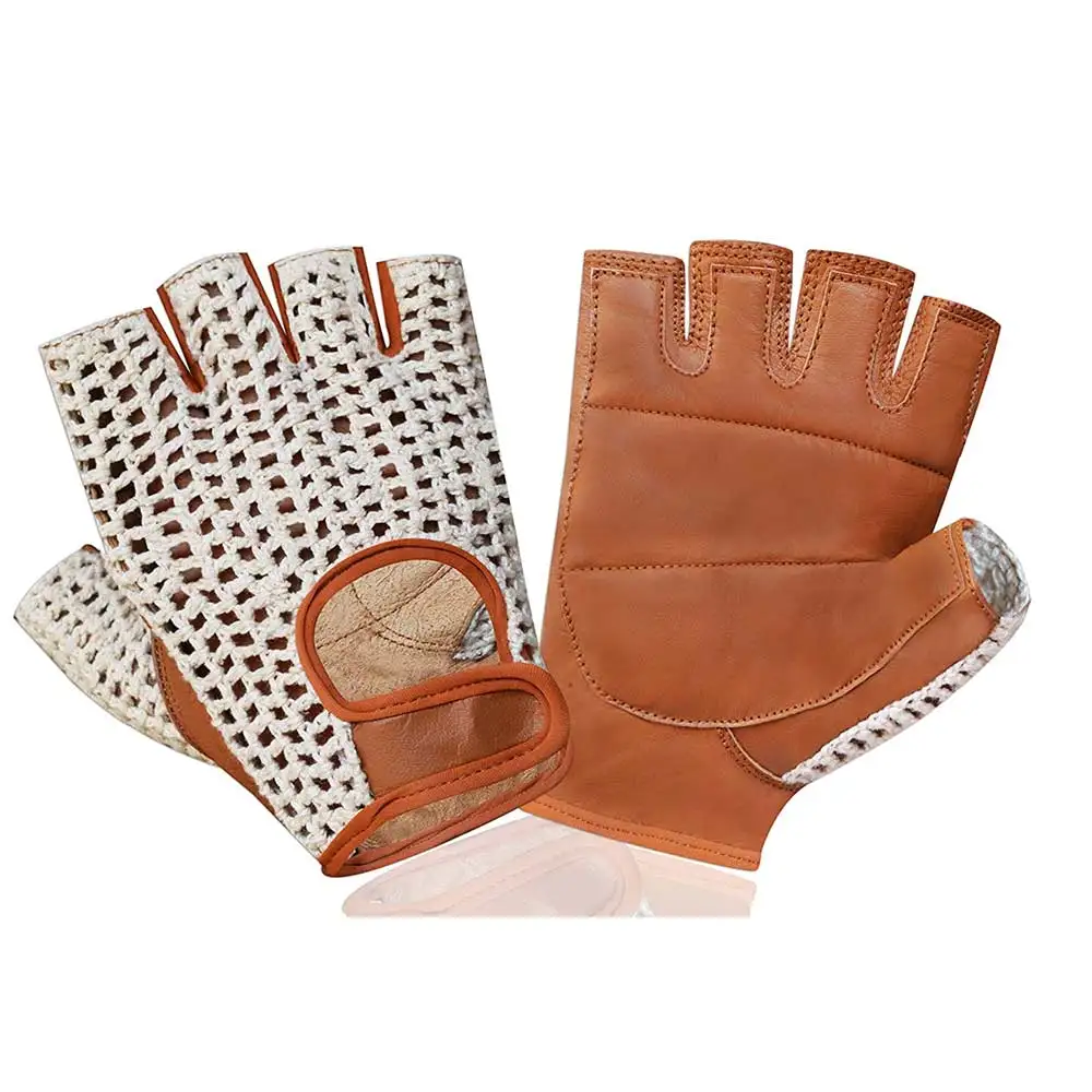 New Soft top quality Half Finger Gloves Outdoor Sports leather Bicycle Cycling Gym Gloves Custom OEM Logo