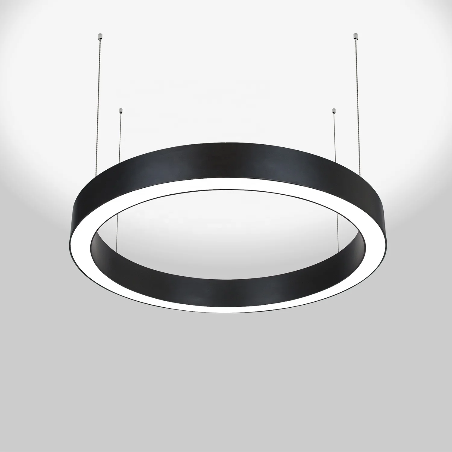 Modern architectural ring with low UGR spot reflector with linear louver with up light LED circular pendant light