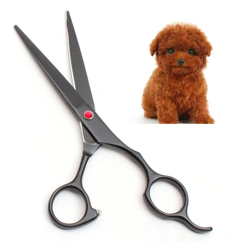 
2 7 дюймов собака ножницы для стрижки животных и черного цвета для девочек; Пуховая изогнутые Парикмахерские ножницы 
