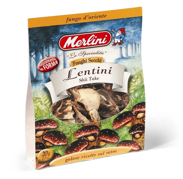 LENTINI - DRIED SHII Take MUSHROOMS Top Quality Made in Italy 20g for Export Shiitake (lentinus Edodes) Cultivated 0.02 Kg Brown
