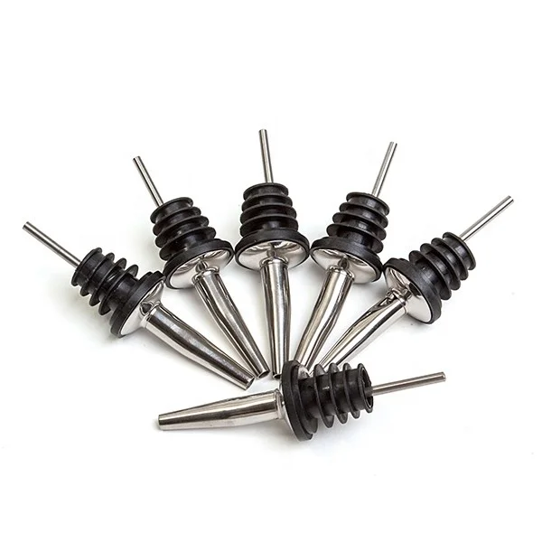 Custom Wine Pour Stainless Steel Liquor Wine Olive Oil Bottle Pourer Liquor Spouts Bottle Dispenser With Market Price