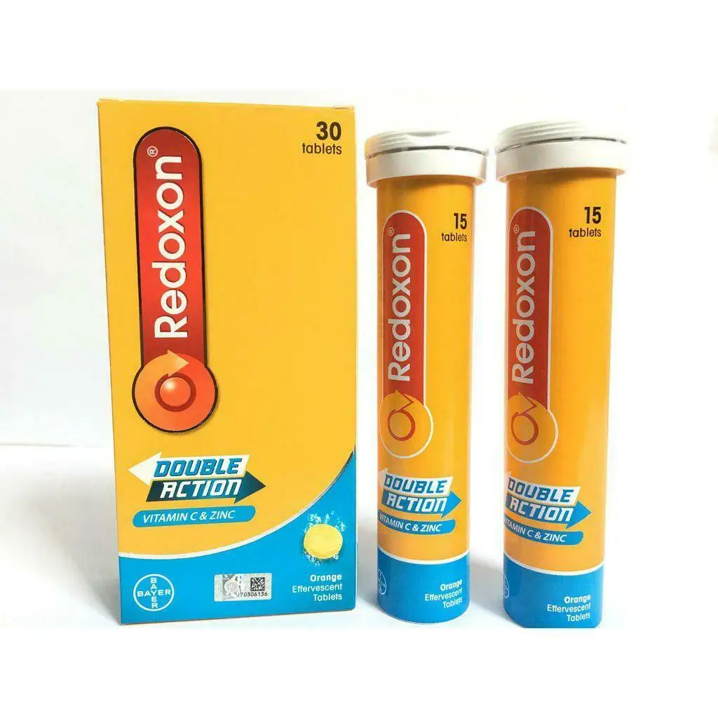 Redoxon Vitamin C 1000mg & Zinc Double Action Effervescent Tabs (15, 30/60)