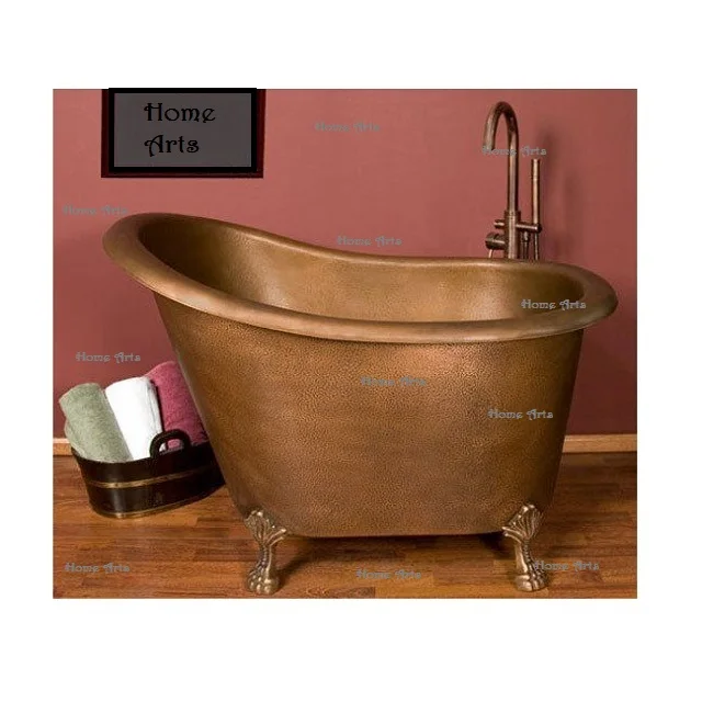 Fabulous Design Copper Bathing Tub Handmade Customized Size And Shape Bath Tub With Solid Brass Legs For Sale