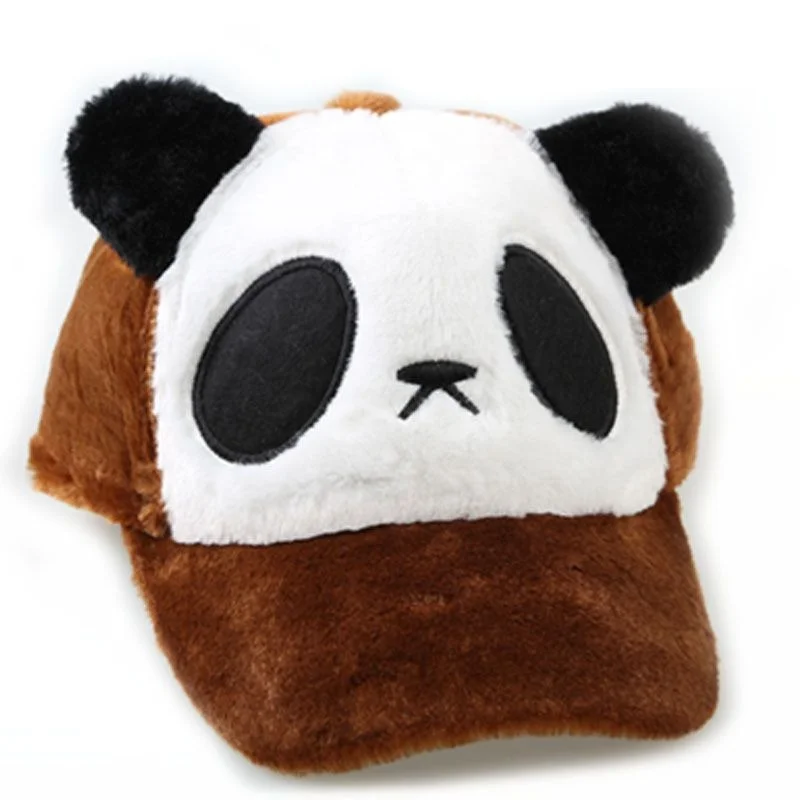 Factory direct sales plush panda parent-child cap cute animal cartoon baseball cap wholesale warm autumn and winter cap