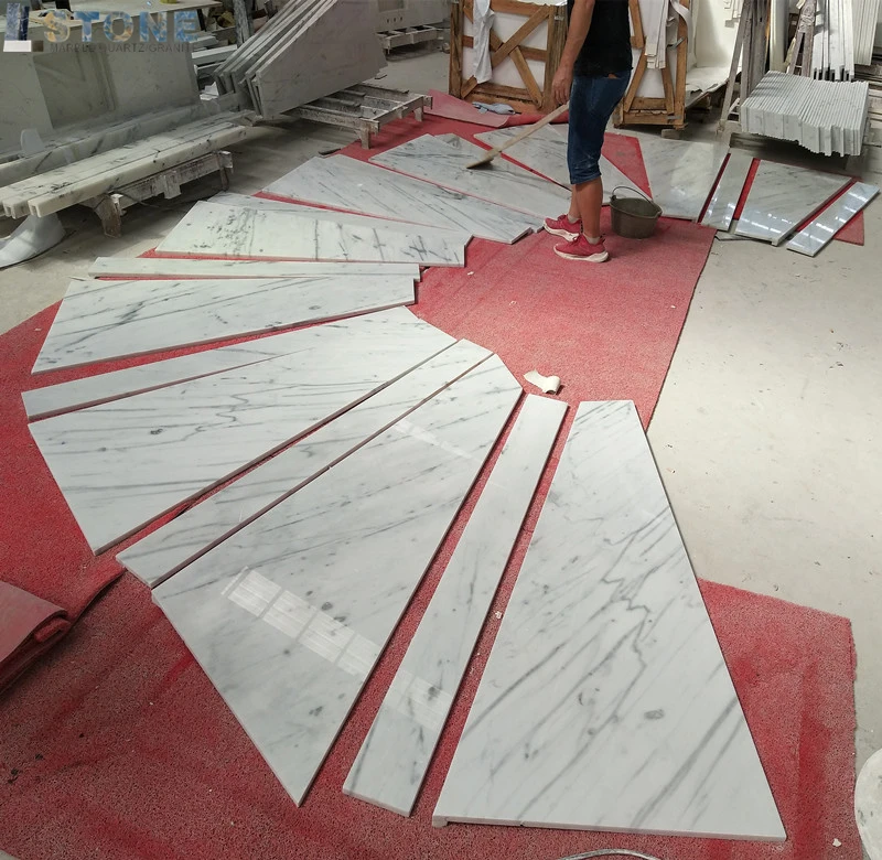Villas And Hotels Construction And Real Estate Industry White Marble Stair Floors From Vietnam Manufacturer