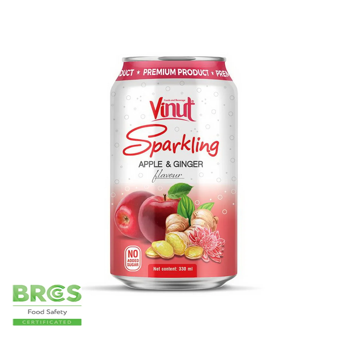 330 мл VINUT Сияющий яблочный имбирь без добавления сахара