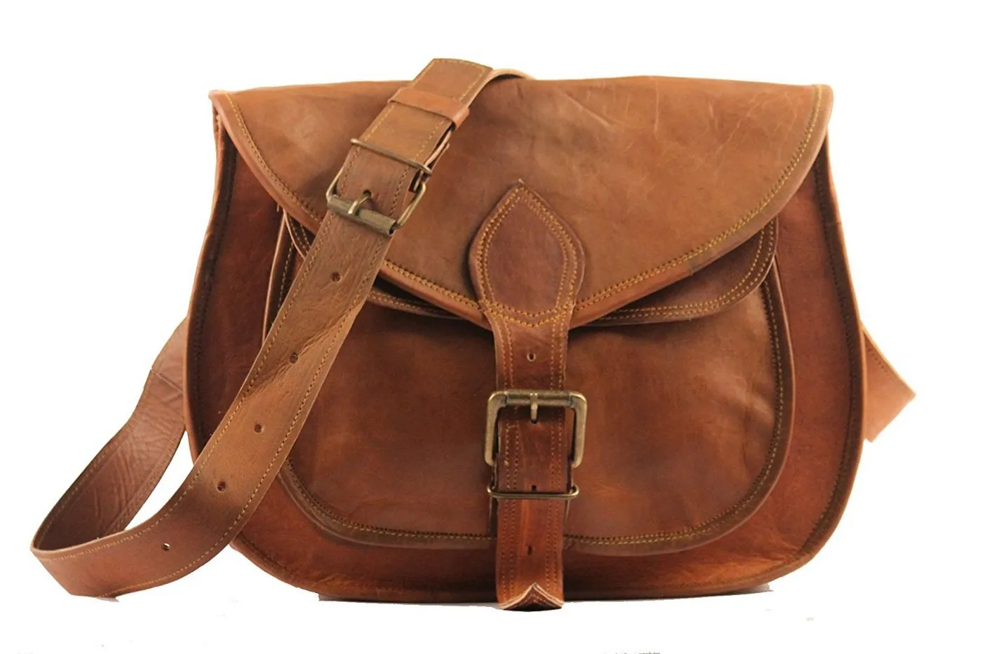 Slouchy Crossbody Hobo Shoulder Bag  / Tote Bag Made of Genuine Leather -  for Women & Girls Easy To Carry & Shop