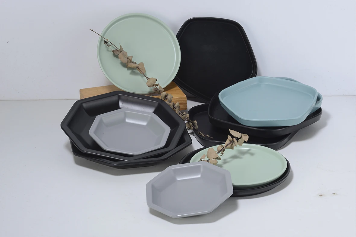  Меламиновые Матовые Круглые десертные блюда для свадебной вечеринки набор из 6 тарелок посуда ресторана