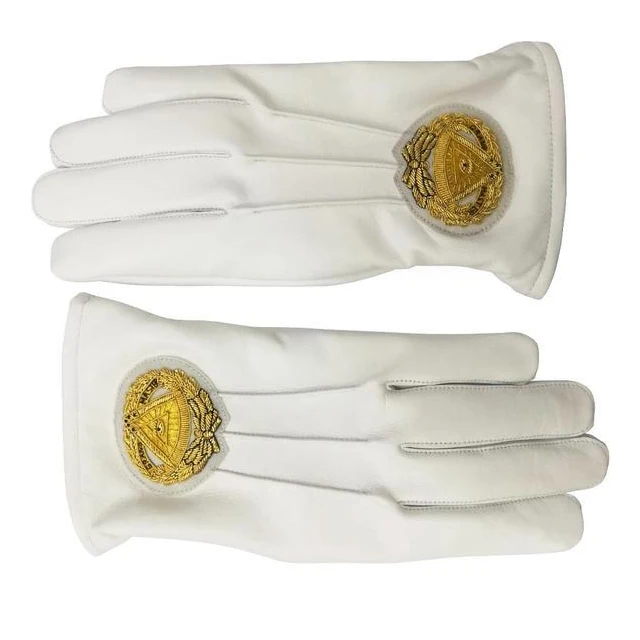 Custom Made Embroidery Logo Masonic Cotton Cheap high quality Gloves