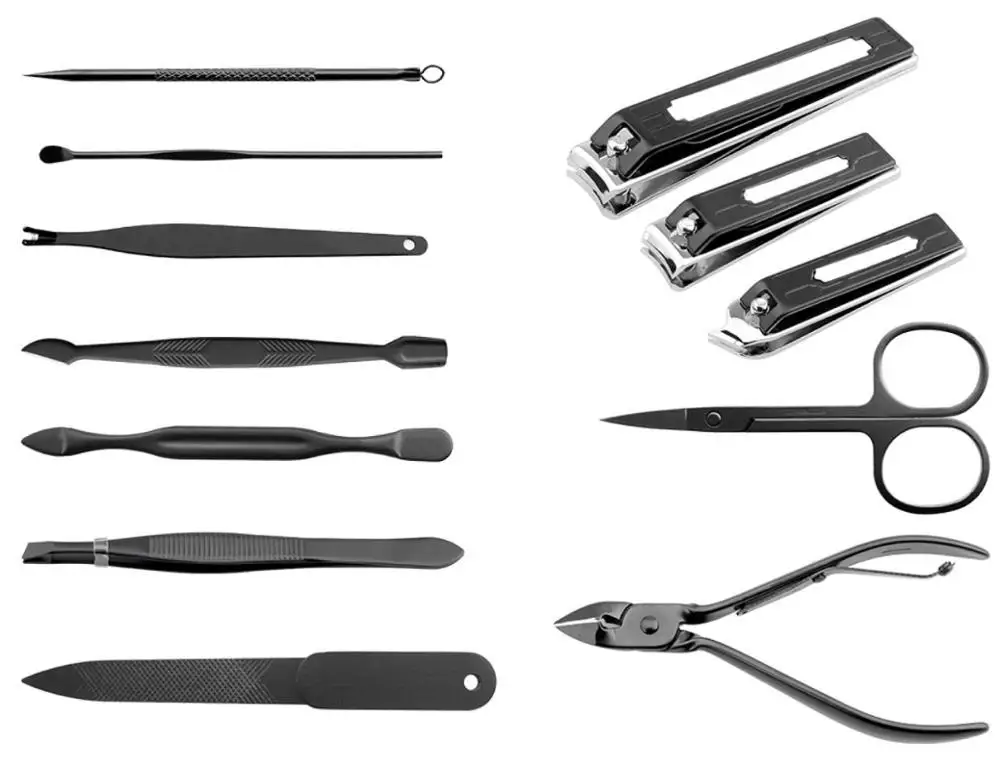 12 pcs manicure set nail clipper set for men and lady in pink PU case