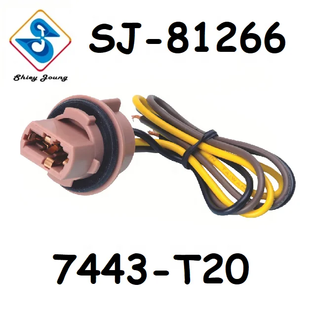 Single Contact Lamp Socket 1 Pin Auto Connector 7440 T20 Bulb Single Contact Pigtail Lamp Socket