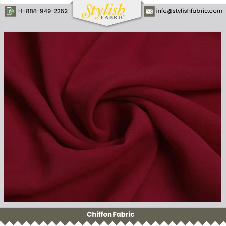 Modern Design Premium Quality Luxurious 120 GSM 100% Polyester Chiffon Fabric