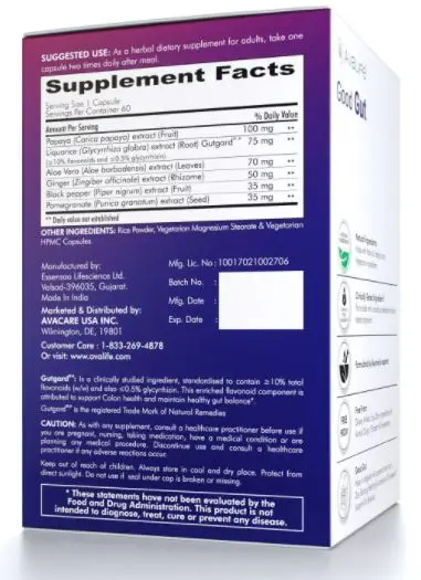 Avalife Good Gut Dietary Supplement 60 Capsules 30 Day Supply Top Selling Health Products