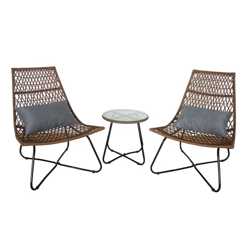  Outdoor Garden Yard 3pcs Rattan Bistro Set Table And Chairs rattan furniture