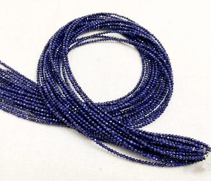 Natural Rondelle Shape Faceted Blue Sapphire Glass Filled Loose Gemstone Polished Beads Making Jewelry Wholesale Price