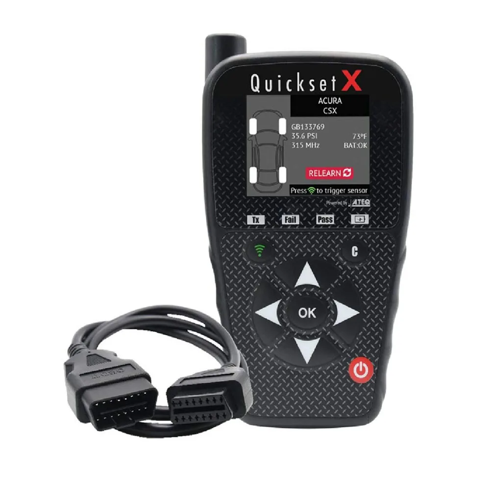 ATEQ Quickset X СИСТЕМА активации TPMS и инструмент сброса ЭБУ включает в себя кабель OBD, покрытие внутренних и европейских автомобилей до 2020