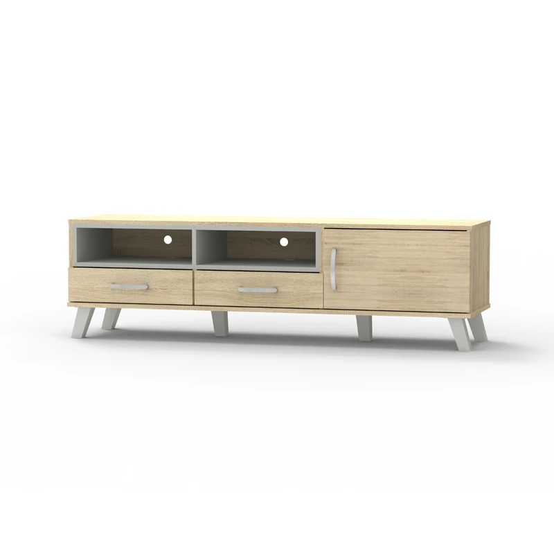 (2676-2678) High Quality Wooden Nordic Style Tv Cabinet With Holes Made for Cables TV Stand with Storage Space