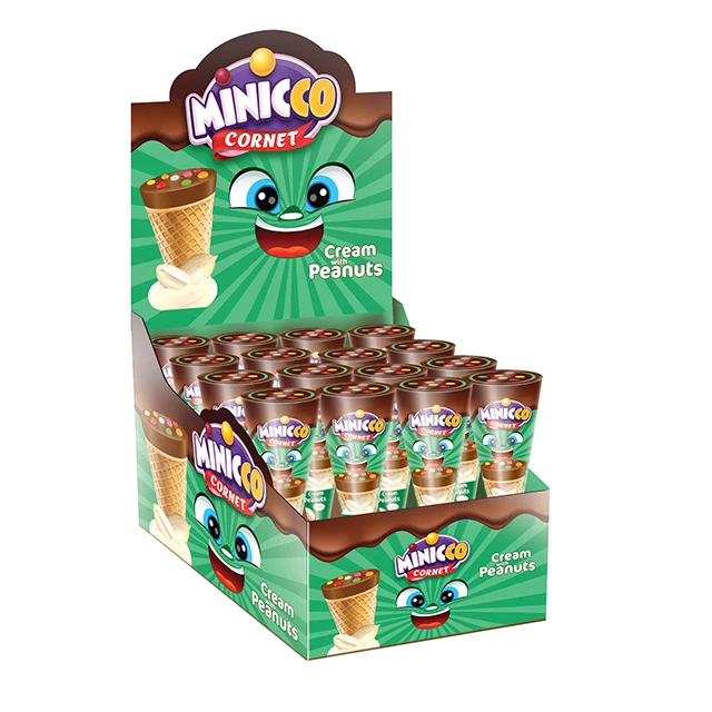 Top Selling Candy for Kids 2021 Premium Peanut Halal Kosher Cone Chocolate Biscuits for Children Toys Candy Baby Wholesale