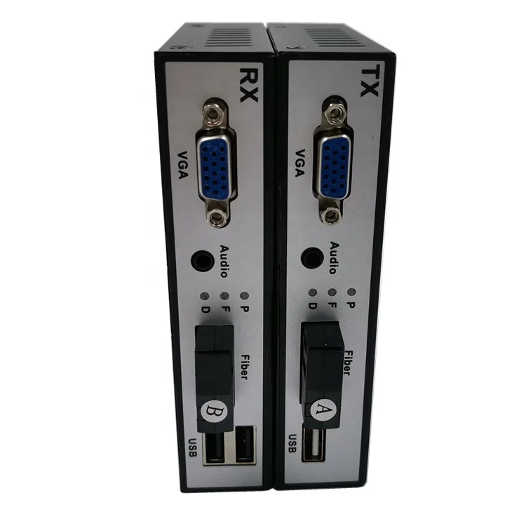 HD 20KM vga fiber optic extender media converter Optical terminal 1080P SC FC fiber to vga with USB KVM
