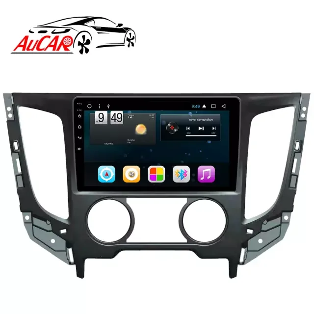 AuCar 9' Android 10 Car Radio Auto Stereo GPS Navigation 32GB-2GB Auto Electronics For Mitsubishi Triton L200 Manual AC 2015-19
