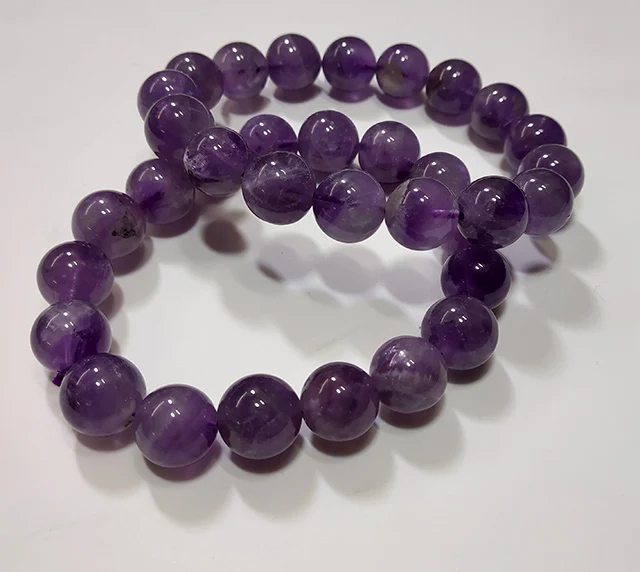 
Wholesale Natural Amethyst Beautiful 10 mm Stretch Beaded Bracelet for Healing 