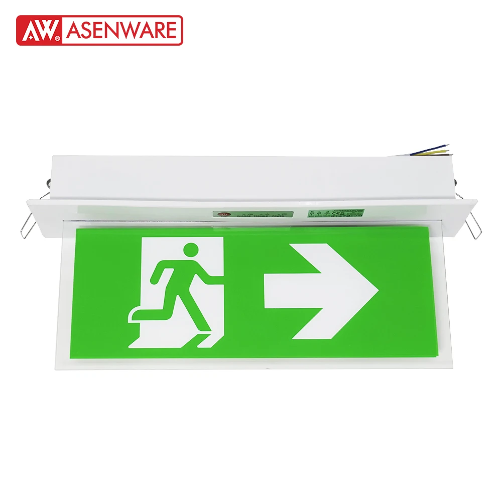exit sign in emergency lighting led exit sign plate wall mounted Chinese manufacturer bulkhead battery light
