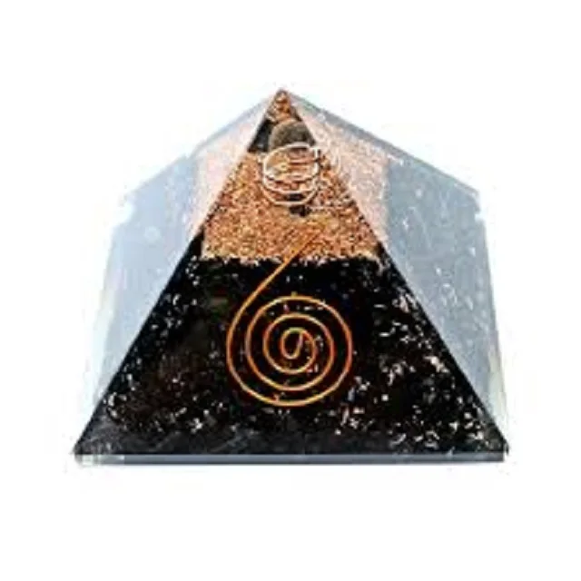 Natural Crystals Gemstone Black Tourmaline Orgonite Pyramid Emf Energy Generator Orgone Pyramid  For Meditation;Wholesaler