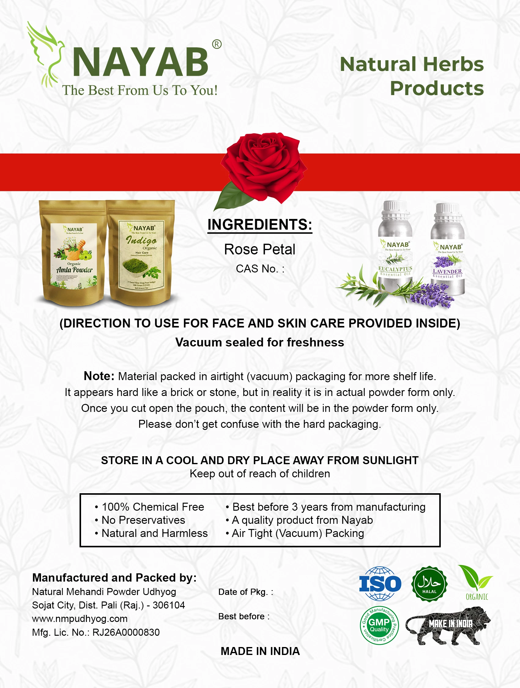 Nayab салонная поставка 100 г Желейная упаковка для лица против морщин Сделай Сам пилинг мягкая лепесток розы Упаковка Порошок NMP Udhyog