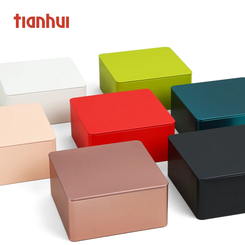
Matt Black Metal Tin Box Containers Gift Sets Wedding Souvenirs Cookie Packaging 