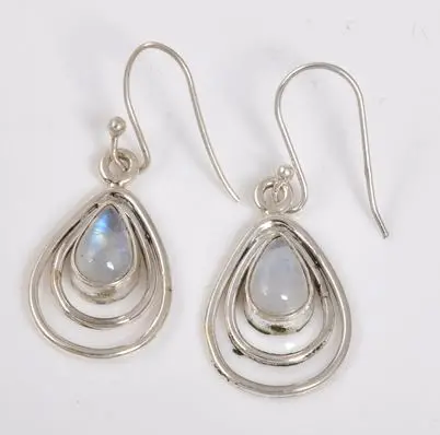 Модные серьги ручной работы из натурального радужного лунного камня серебро 925 пробы ювелирные изделия оптовая продажа заводская цена