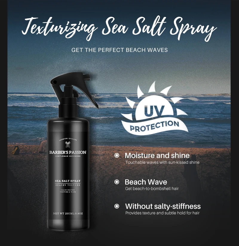 Cruetly free Texturizing and Volumizing mens hair sea salt spray for weave and curly maker