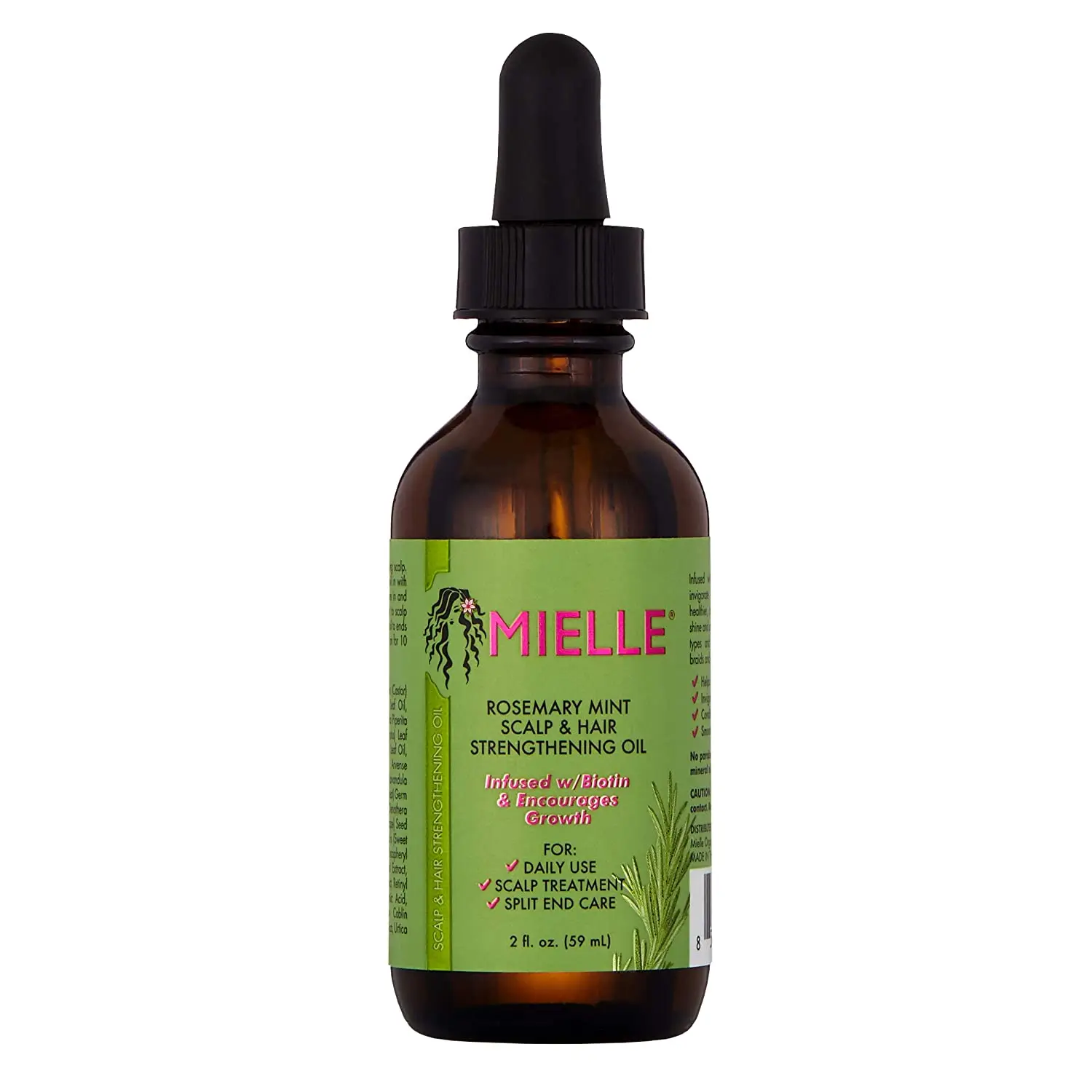 Mielle Organics Rosemary Mint Scalp & Hair Strengthening Oil, Infused w/Biotin and Encourages Growth