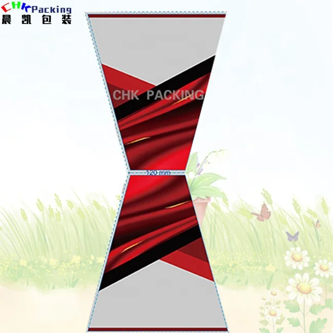 Customized black pink printing cone trapezoid trapezoidal packaging paper bag sleeves with lid top closure