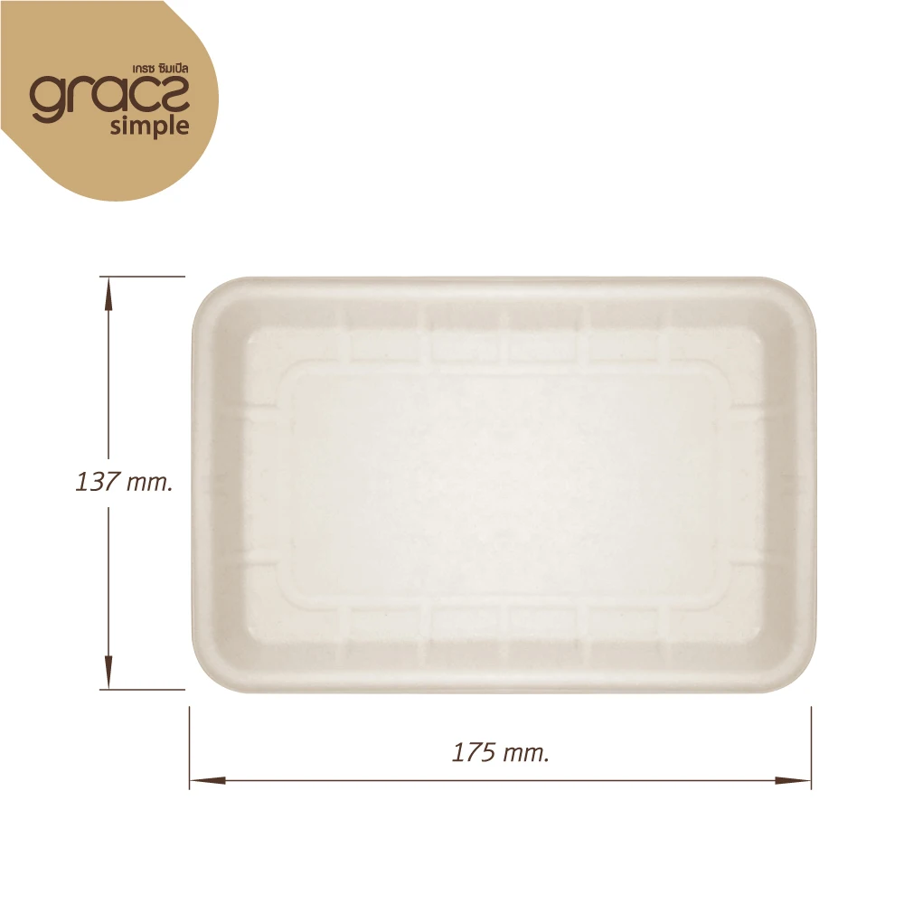 Compostable Tray Food Containers Sugarcane Pulp Packaging