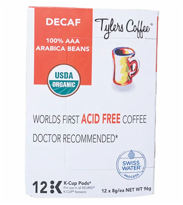 Decaf Single Serve Cups ((16 ct.)) | Tylers Coffee USDA Organic Certification, Made in United States of America