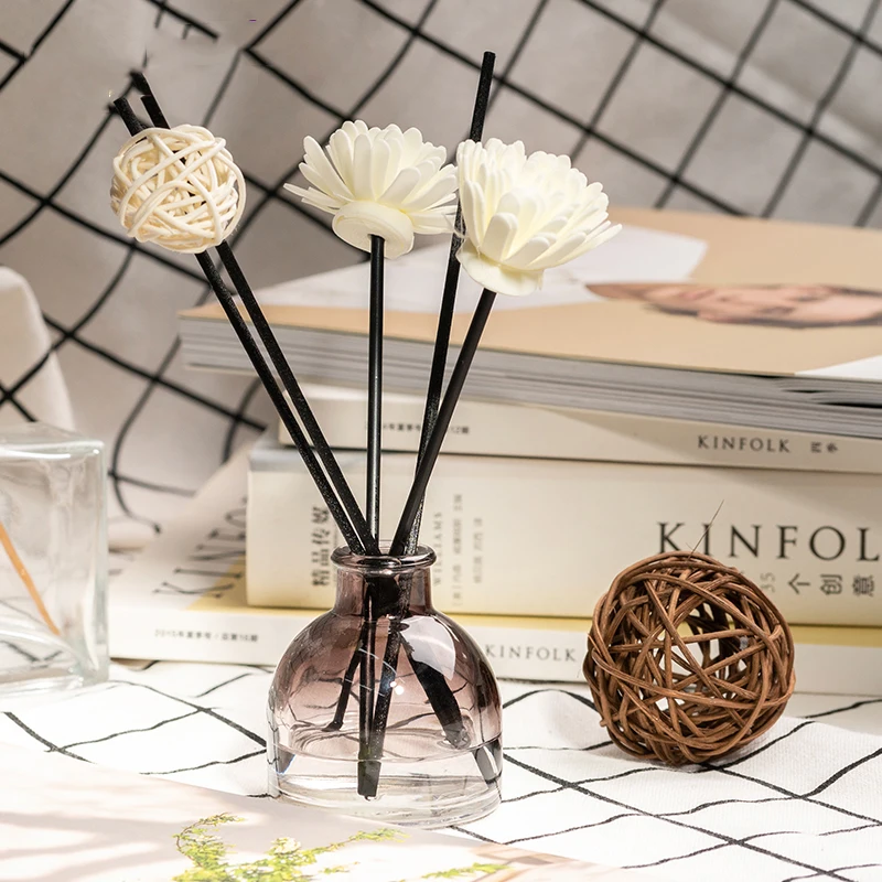 Customized Glass bottle aromatherapy reed diffuser bottles with stick diffuser reed for gift set home air freshener