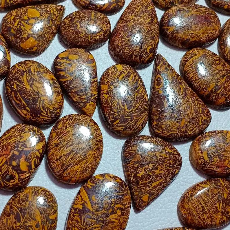 Natural Mariam Jasper Cabochon Gemstone Mariam Loose Stone Mix Shape and Size for Jewelry Pendants & Rings Making Use Bulk Sale