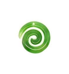 Hot sale diy jewelry earring natural jade 15mm Maori Koru donut green jade pendant