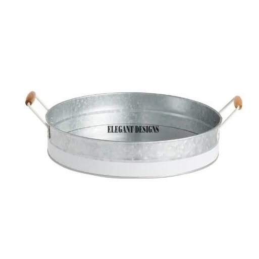 Bar Ware Galvanized Serving Tray Superior Quality Fancy Serving Platter Indian Stylish Wholesale New Galvanized Serving Dish