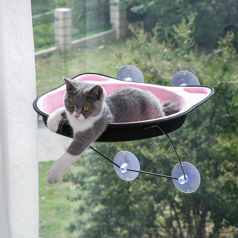Cat Sucker Windowill Nest Pet Hammock semi-Circular Sucker with Cushions Cat Toy