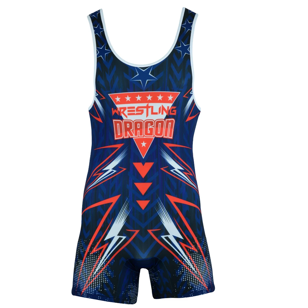 Wrestling Singlet 83 ADULT Wrestling Uniform Singlet, 100% Double Knit Polyester / Spandex USA Star Design