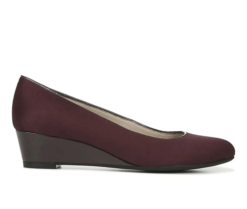 women fancy handmade suede design round toe ladies mid heels wedges sandals shoes (LAJWG0038)