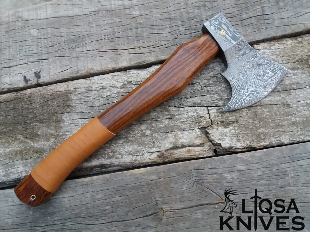Camping Axe Forged Handmade Damascus Axe Camping Axe Head AXES Damascus Steel 1095 High Carbon Survival Axe Hatchet Custom Logo