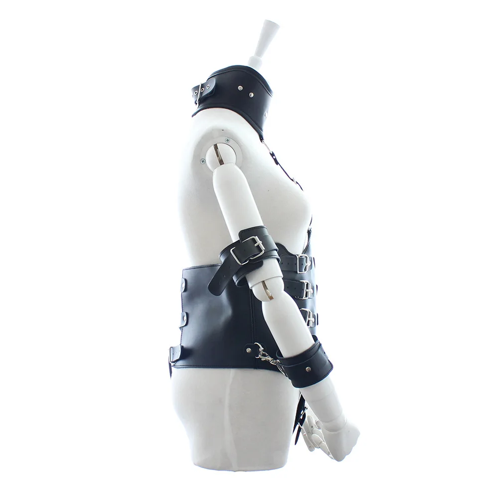 Ninghao Adult Fantasy PU Leather Bondage Restraints Aid Couple Flirt Clothing