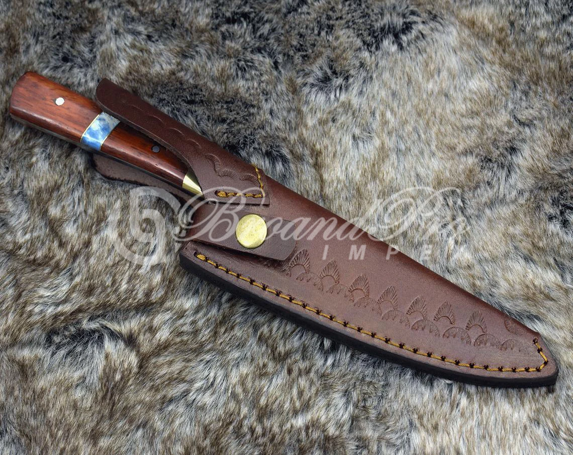  Нож шеф-повара из дамасской стали Профессиональный французский шеф-повар с экзотическим красным сердечком деревянная и композитная ручка 10 дюймов