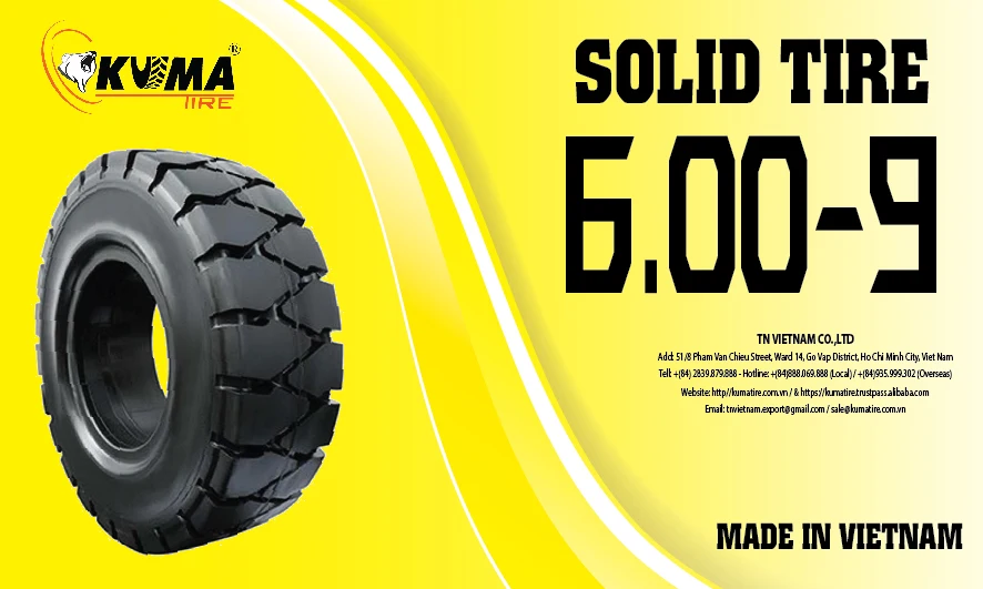 Solid Tyre 500-8, 600-9/ 650-10/ 700-12 Made In Viet Nam Top Wholesale Hot 2021