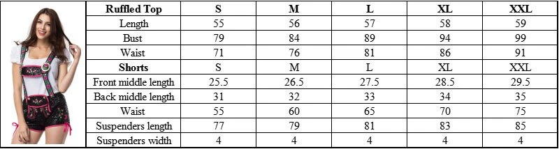 Plus Size S-XXLaa New Women Lederhosen Costume Oktoberfest Beer Girl Bar Waiter Fancy Dress Beer Maid Costume