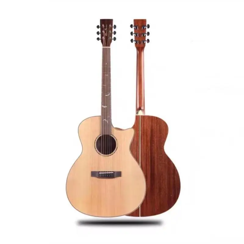 Free Shipping Top solid wood with pickup EQ Professional Acoustic guitar