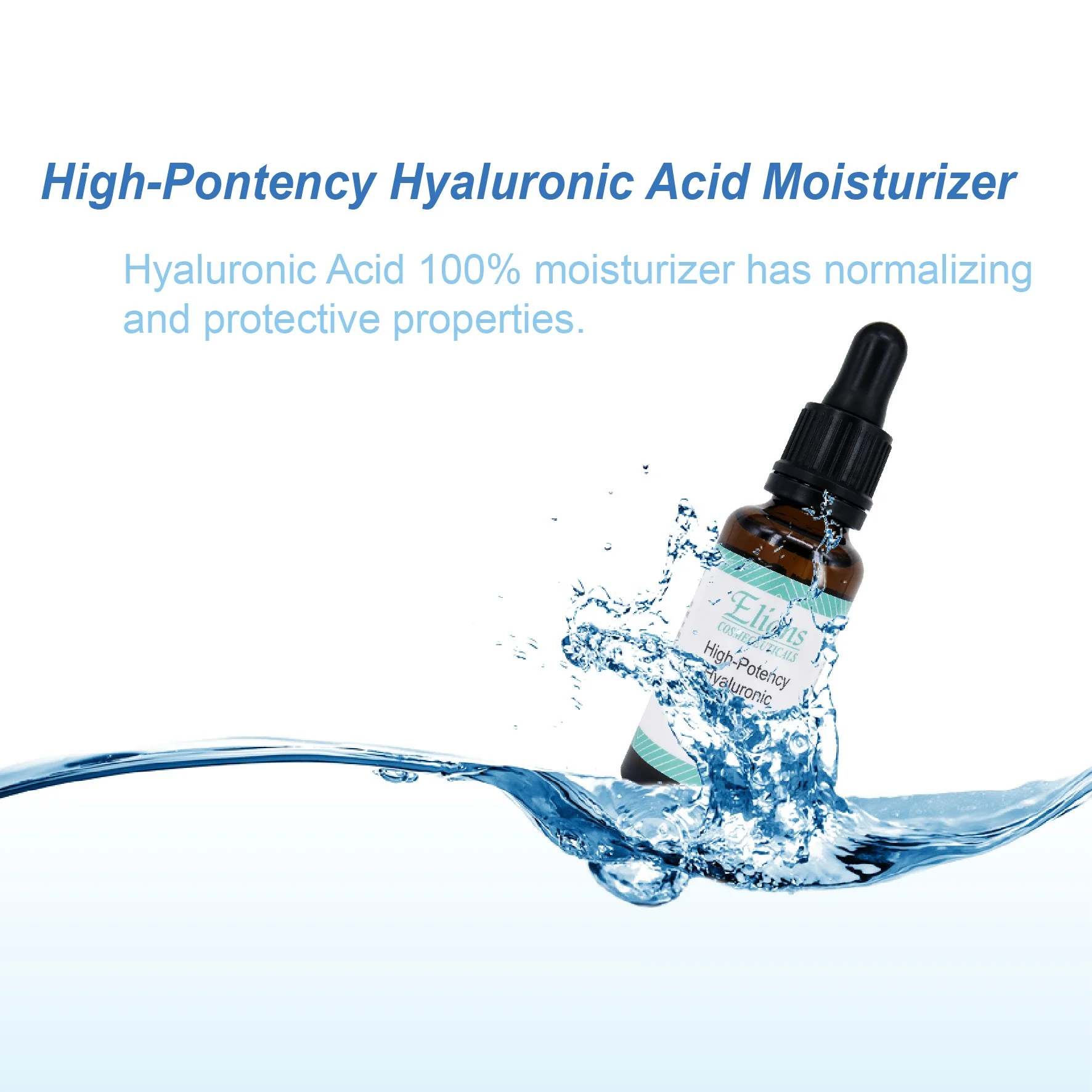 100% Hyaluronic Acid Face Serum Gel High Low Molecular Lightweight Herbal Whitening Moisturizer OEM Anti-Aging Anti-Wrinkle