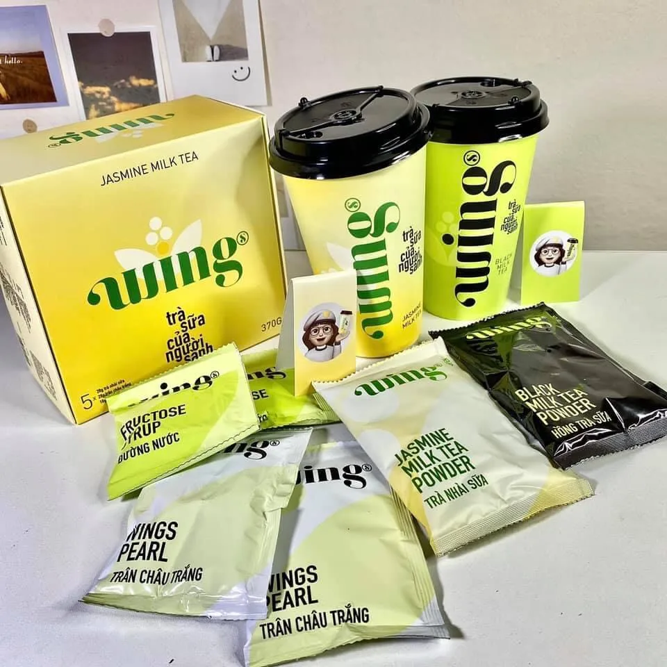 Мгновенный Жасмин Milktea с белым жемчугом 1 упаковка 6 чашками